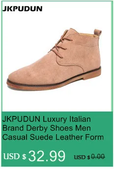 JKPUDUN Mens Genuine Leather Shoes Casual Waterproof Men Original Boots Italian Fashion Army Boots For Men Work Boots Erkek Bot