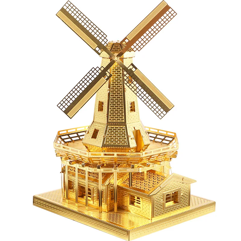 

Piececool Dutch Windmill Building Architecture DIY 3D Metal Nano Puzzle Assemble Model Kits Laser Cut Jigsaw Toy Kids Adult Gift