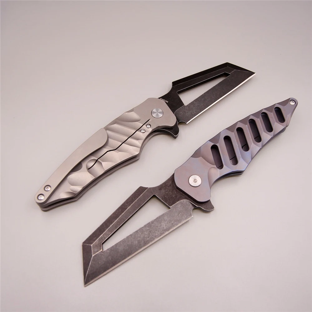 Новый Белая Акула 60 hrc Флип складной большой нож TC4 titanium ножи S35VN покрасить лезвие Выживание Карманный Открытый Отдых нож