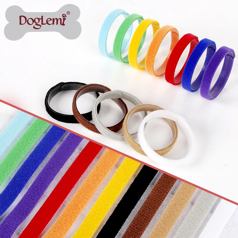 

12pcs Adjustable Pet Cat Dog Identification Collars Leash Soft Nylon Id Mark Collar Neck Strap For Cats Kitten Dog Accessories