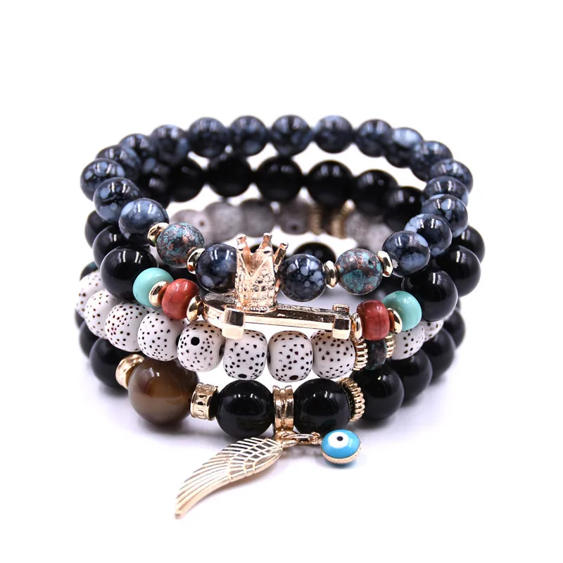 Natural Stone Beads Bracelets High Quality Beads Elasticity Rope Bracelets for women & men