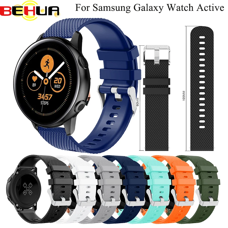 

20mm Watch strap for Samsung Galaxy Watch Active Band Galaxy 42mm Strap gear Sport S2 Smart Wristbands Soft silicone Watchband