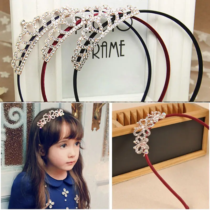 

1 pc New Girls baby Hair Accessories Princess Tiaras Crowns Butterflies Headbands 3 types faixa de cabelo infantil para meninas