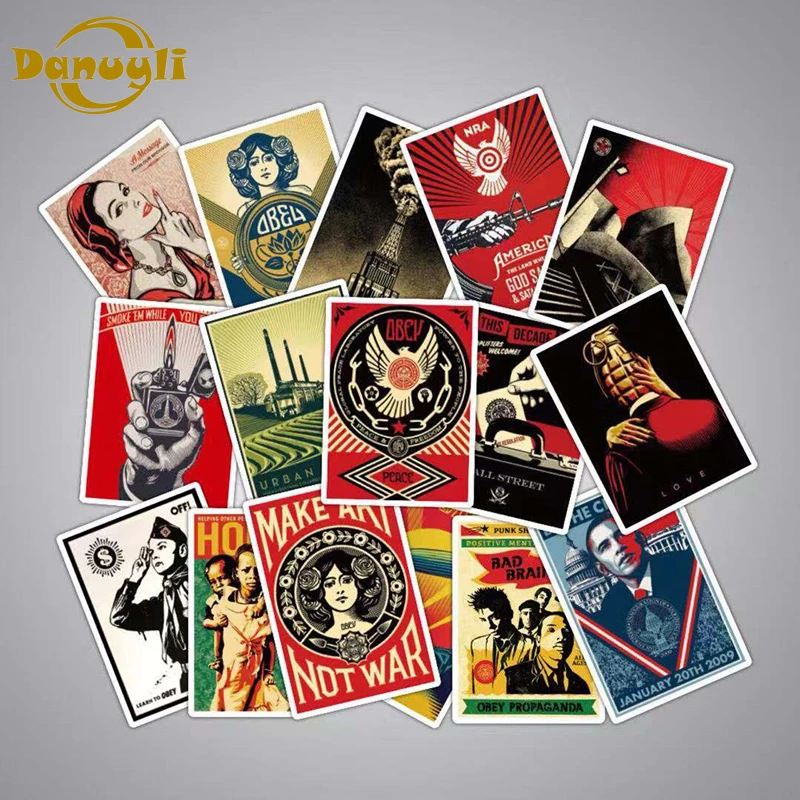 

68 Pcs Retro personality Stickers Anime Cartoon Sticker for Laptop Guitar Skateboard Luggage Car Kids PVC Waterproof Stickers