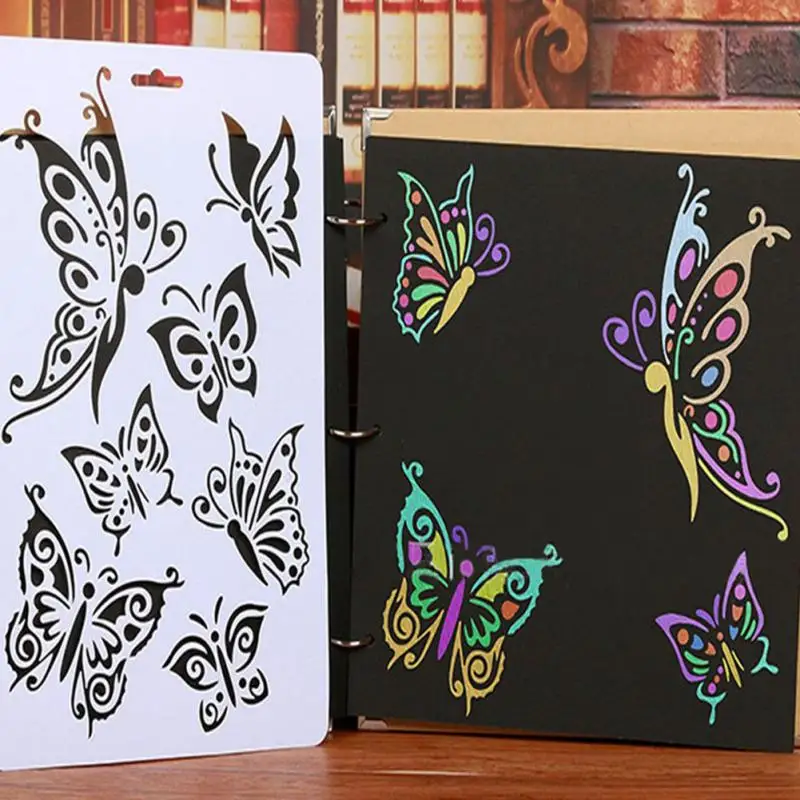 DIY Craft бабочка наслоения Трафареты для покраски стен Скрапбукинг штамповка марки