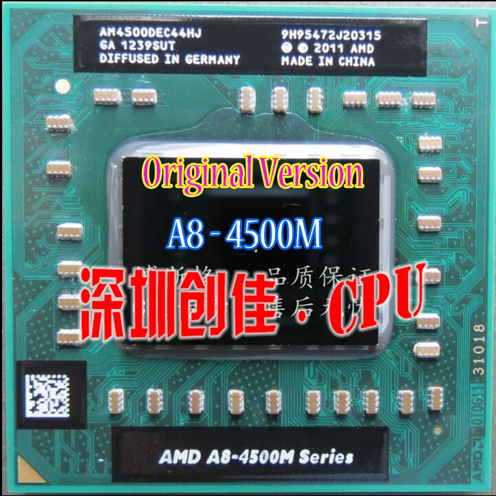 

Original AMD A8 4500M laptop CPU Quad Core A8-4500M 1.9G Socket FS1 A8-Series Notebook