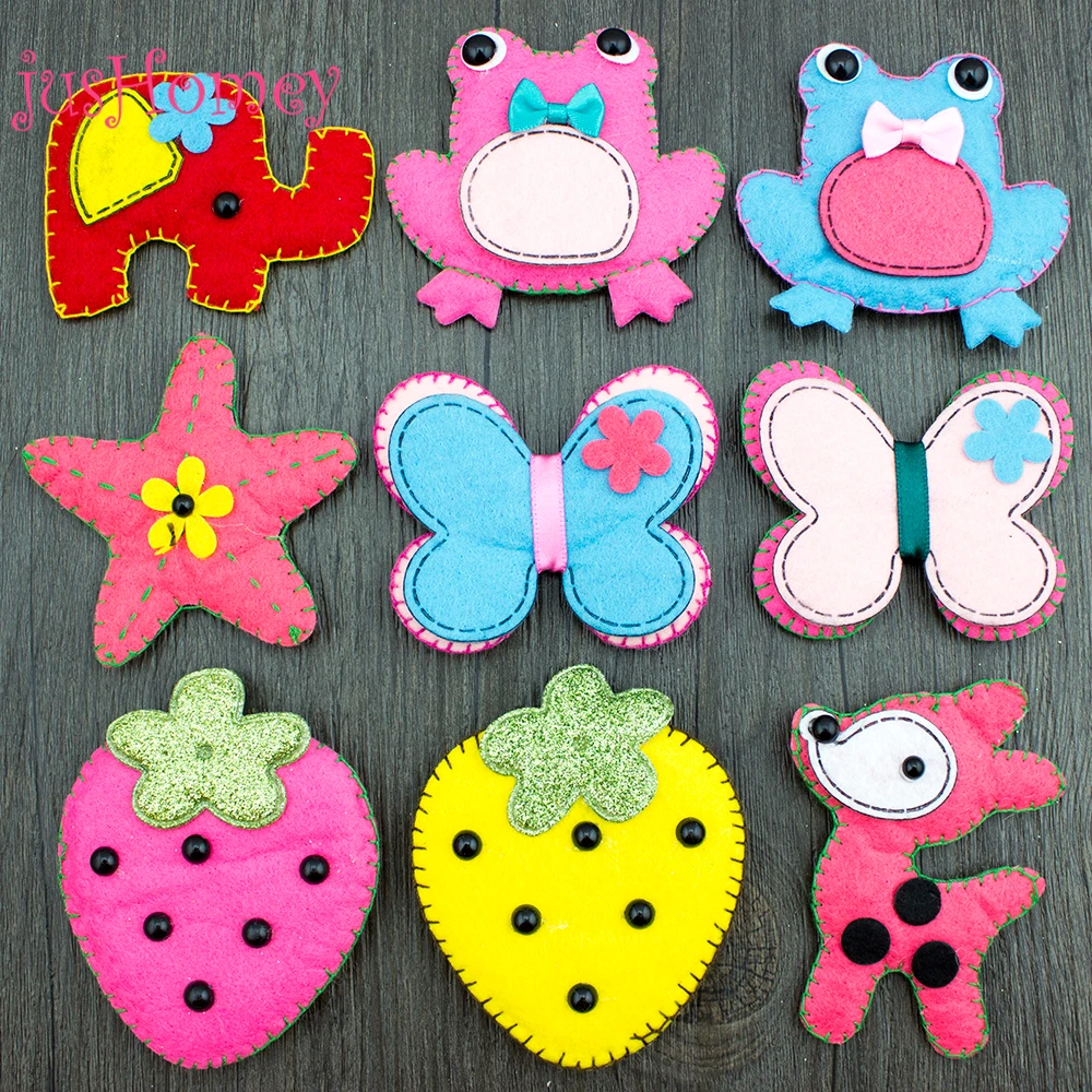 18pcs Korean Style Felt Fabric Appliques Non Woven Padded Patches