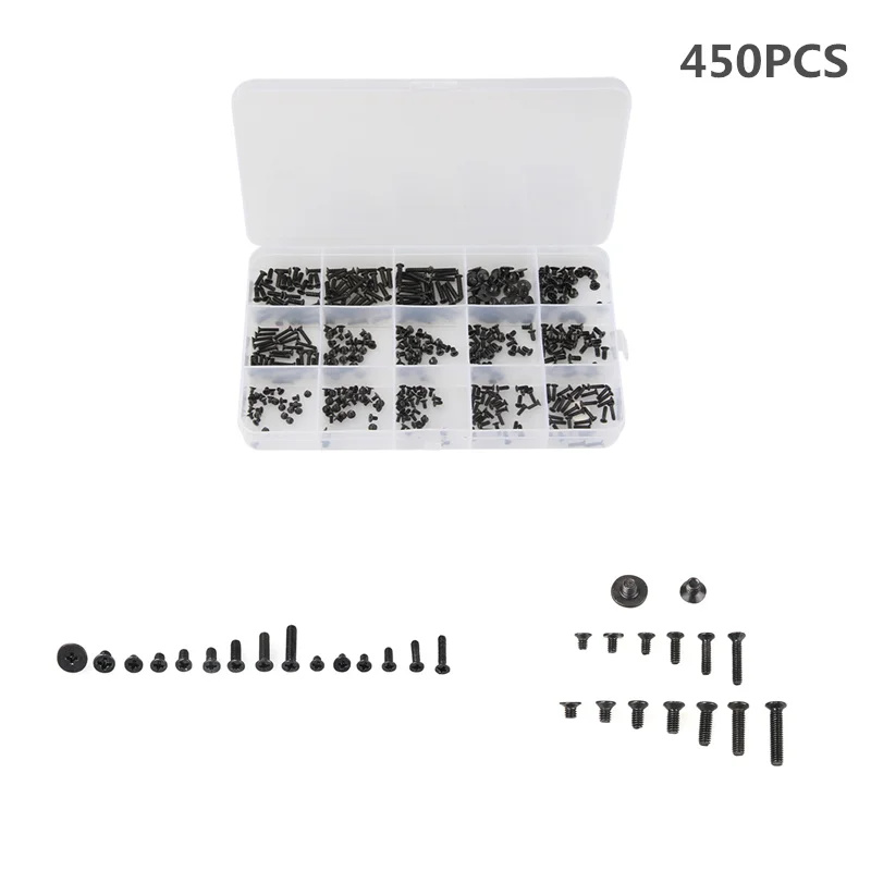 

450Pcs Laptop Computer Screws Bolts Kit Assemble Fastening Flat Head Black Repair Set For IBM For Dell For Lenovo For Samsung