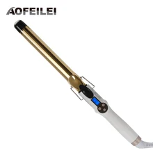 AOFEILEI Золотой Электрический Professional керамика бигуди для волос ЖК дисплей щипцы завивки ролик плойка Вэйвер модные инструменты
