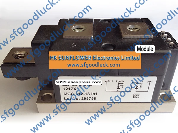 

MCC312-18io1 Thyristor SCR Module 1800V 320A 7-Pin Y1-CU Weight(Typical including screws):750g Free Shipping