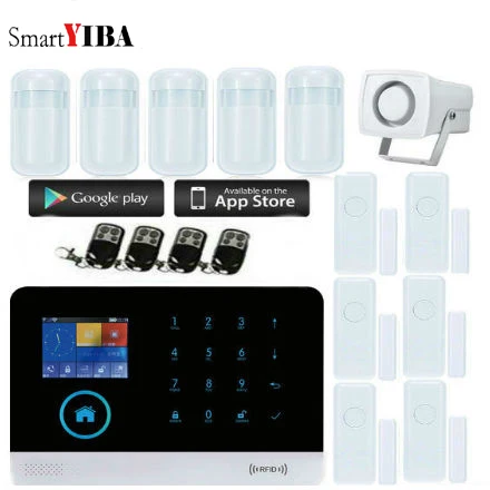 

SmartYIBA Burglar Alarm SOS LCD Display SMS Panel IOS/Android APP Controller Wireless WIFI GSM GPRS Home Security Alarm System