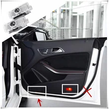 Предупреждение ющий светильник для двери автомобиля, светодиодный проектор с логотипом для Mercedes Benz CLA C117 2013- CLS C218 2010- C207 E coupe A207 AMG логотип