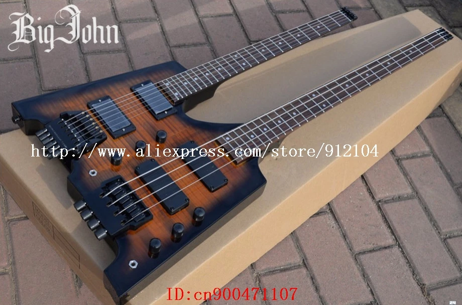 Бесплатная доставка двойной шейный Безголовый электрический бас и гитара с палисандр гриф + пенопластовая коробка JT-36