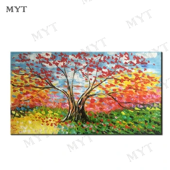

MYT Hand Painted Wholesale Cheap And Beautiful Oil Painting Large Tree Wall Decorative Canvas Art Picture for living Room
