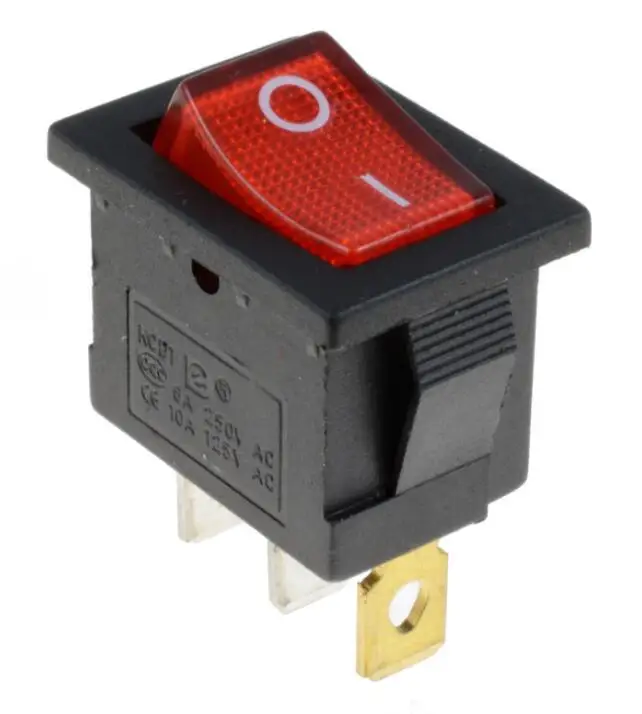 KCD1 ВКЛ-ВЫКЛ 3Pin лодка автомобиля кулисный переключатель 6A/10A 250 V/125 V AC красный желтый и зеленый цвета синий, синий, на пуговицах, Лучшая цена светильник переключатель