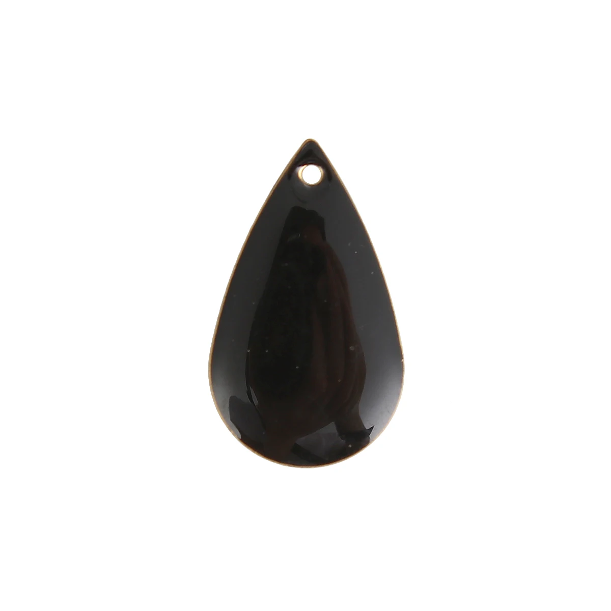 

Copper Enamelled Sequins Charms Drop Unplated Black Enamel 21mm( 7/8") x 13mm( 4/8"), 10 PCs