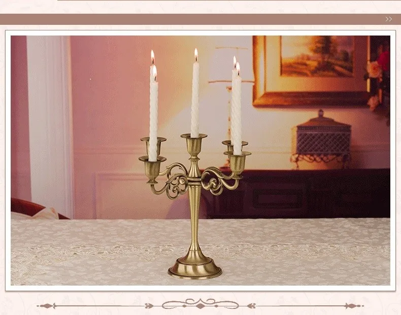 4 Colors Metal Candle Holders 5-Arms Candlestick Tabletop Candle Stand Wedding Decoration Candelabra Home Decor Candelabrum 13