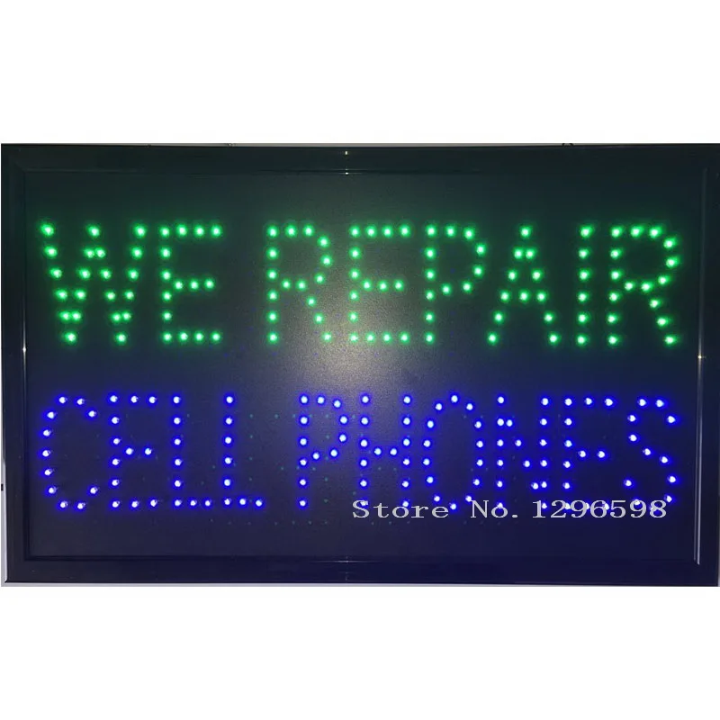 

24x13 Inch We Repair Cell Phone Unlock Cellphones Banner Mobile Repair LED sign