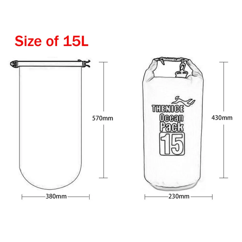 Thenice Портативный Водонепроницаемый хранения сухой мешок открытый оборудования Travel Kit Сверхлегкий Пеший Туризм Дрейфующих байдарках