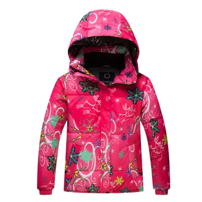 Лыжная куртка для детей; Новинка; высокое качество; Детские ветрозащитные водонепроницаемые зимние пальто для девочек и мальчиков; Лыжная и Сноубордическая куртка - Цвет: RED