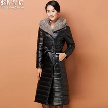 Plus 5XL 2016 Winter Jacket Women down jackets genuine leather down coat Women’s mink fur trimmed hood sheepskin outerwear