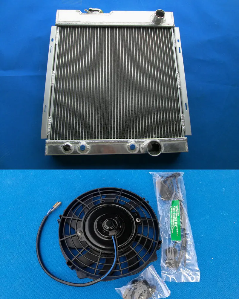 

For FORD Mustang 289 302 WINDSOR V8 Engine 1964 1965 1966 AT Aluminum Radiator & 14" Fan