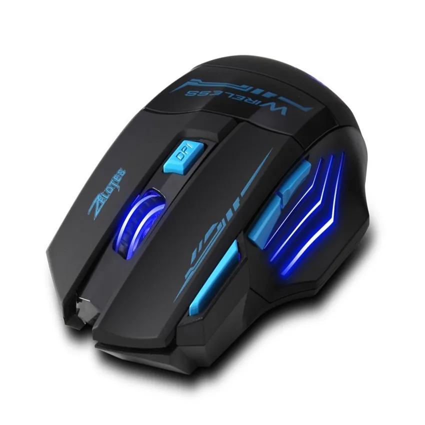 Zelotes F14LED Беспроводная игровая мышь оптическая компьютерная 2400DPI 2 4G ECHTPower Nighthawk 7D