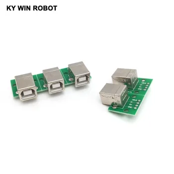 

5PCS/LOT USB-05 USB turn DIP adapter plate female head socket DIP Type B party interface printer connection cable