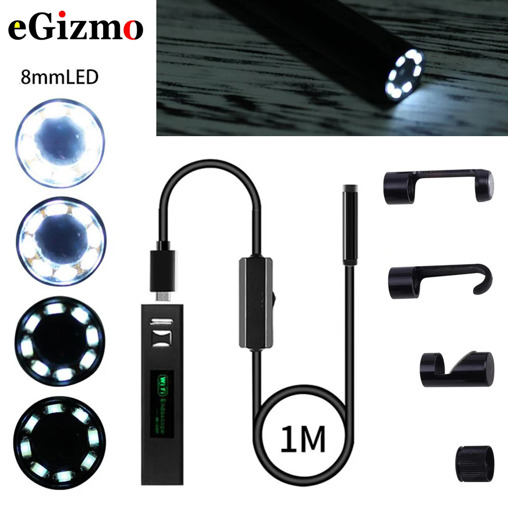 

Industrial HD 1200P Endoscope Camera Smart WIFI 8mm Mobile Phone Endoscope Waterproof Pipe Locator Usb Borescope Mini Cameras