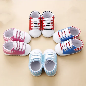 

ETOSELL Baby Shoes Newborn Girl Boy Soft Sole Crib First Walkers Toddler Canvas Sneaker Prewalker for 0-18M
