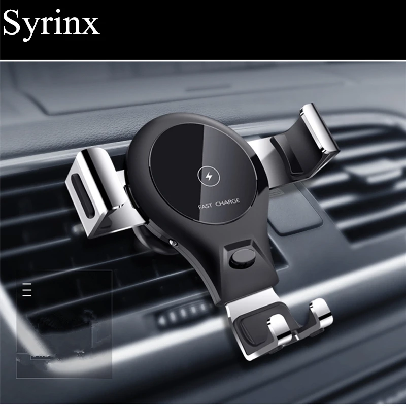 Metal Car Mount Qi Wireless Charger For iPhone X 8 XS XR Fast Wirless Charging Car Phone Holder Stand For Samsung Note 9 S9 S8