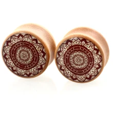 SWANJO, 1 пара, узорные деревянные пробки для ушей и тоннелей, расширители, измерительные сережки, высокое качество, пирсинг, ювелирные изделия 8 мм-25 мм