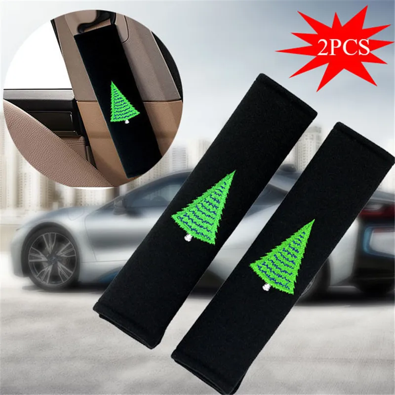 

2 PCS Christmas Tree Model Fashion and Stylish Car Seat Belts & Padding Car Interior Decorations Set Safety Belts & Padding