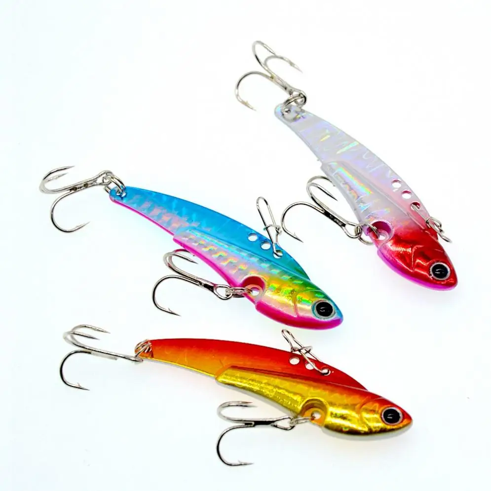  6cm 20g Metal VIB Fishing Lure Lead Bait with 2 Hooks All Swimming Layer