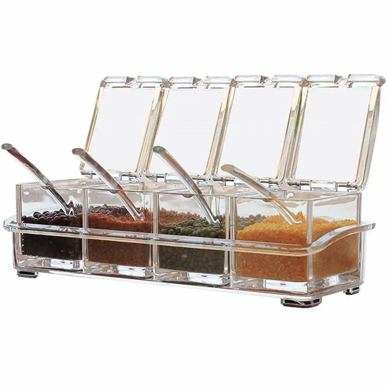 

Kitchen Seasoning tank set Spice jar Transparent Acrylic thickening Seasoning Storage box Sugar Bowl Saltcellar storage cans