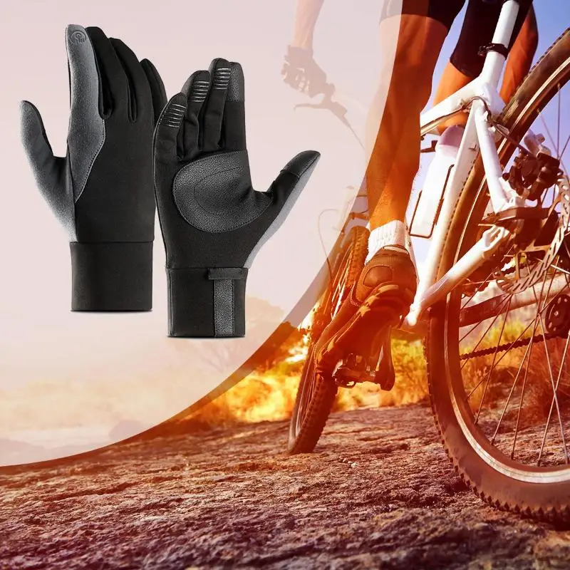 Ciclismo guantes de la motocicleta de carreras guantes a prueba de viento cálido transpirable Ciclismo pantalla táctil impermeable bicicleta guantes