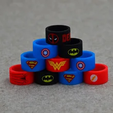 50 шт., логотип капитана США, силиконовая резина, vape, кольца и силиконовые паровые кольца для механической коробки, мод и электронная сигарета