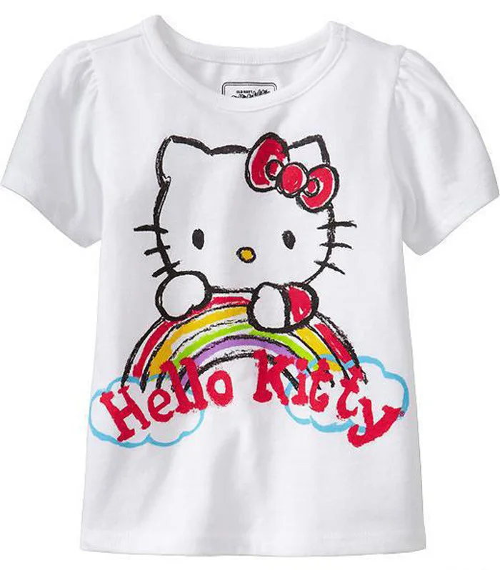 В свободном доступе! Футболка с рисунком hello kitty для маленьких девочек Детская