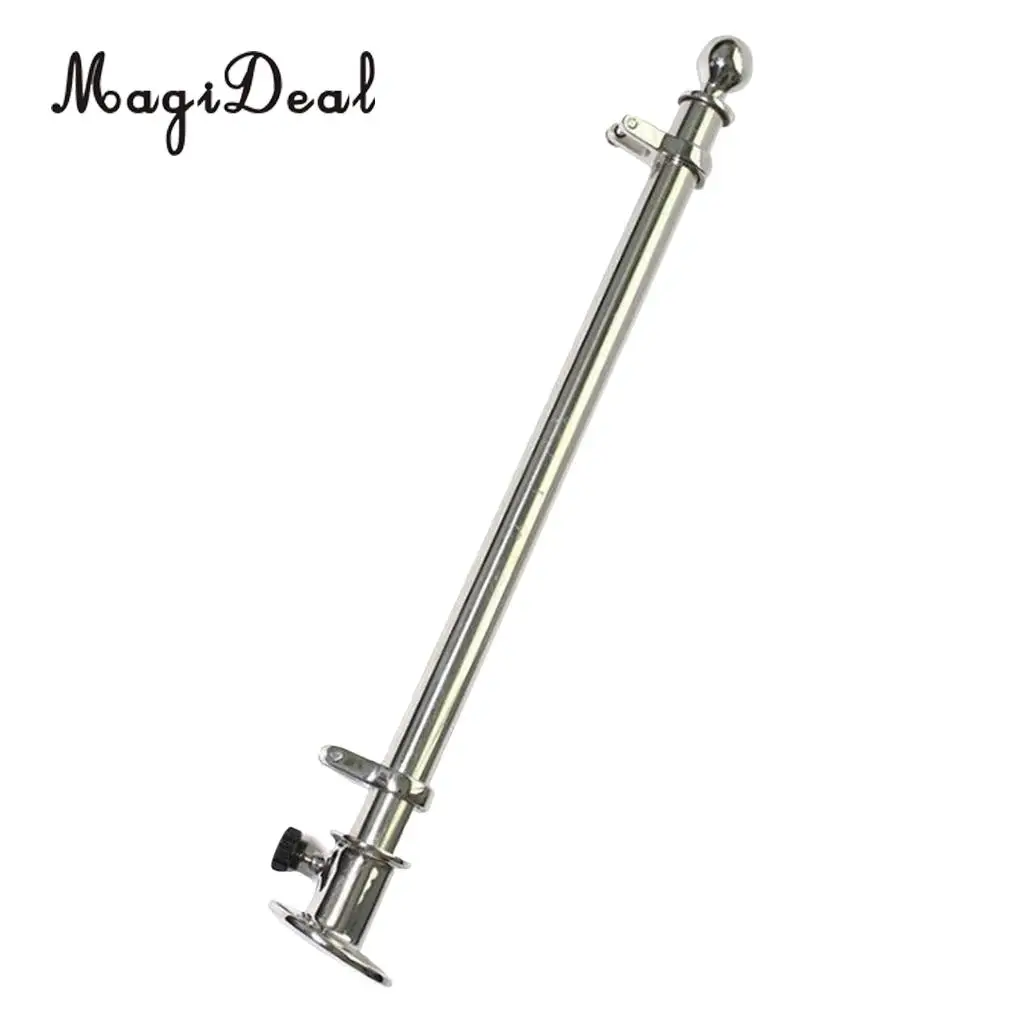 Durable 30'' Marine Boat 316 Stainless Steel Deck Flag Pole with Socket Base for Kayak Canoe Boat Dinghy Yacht Accessories