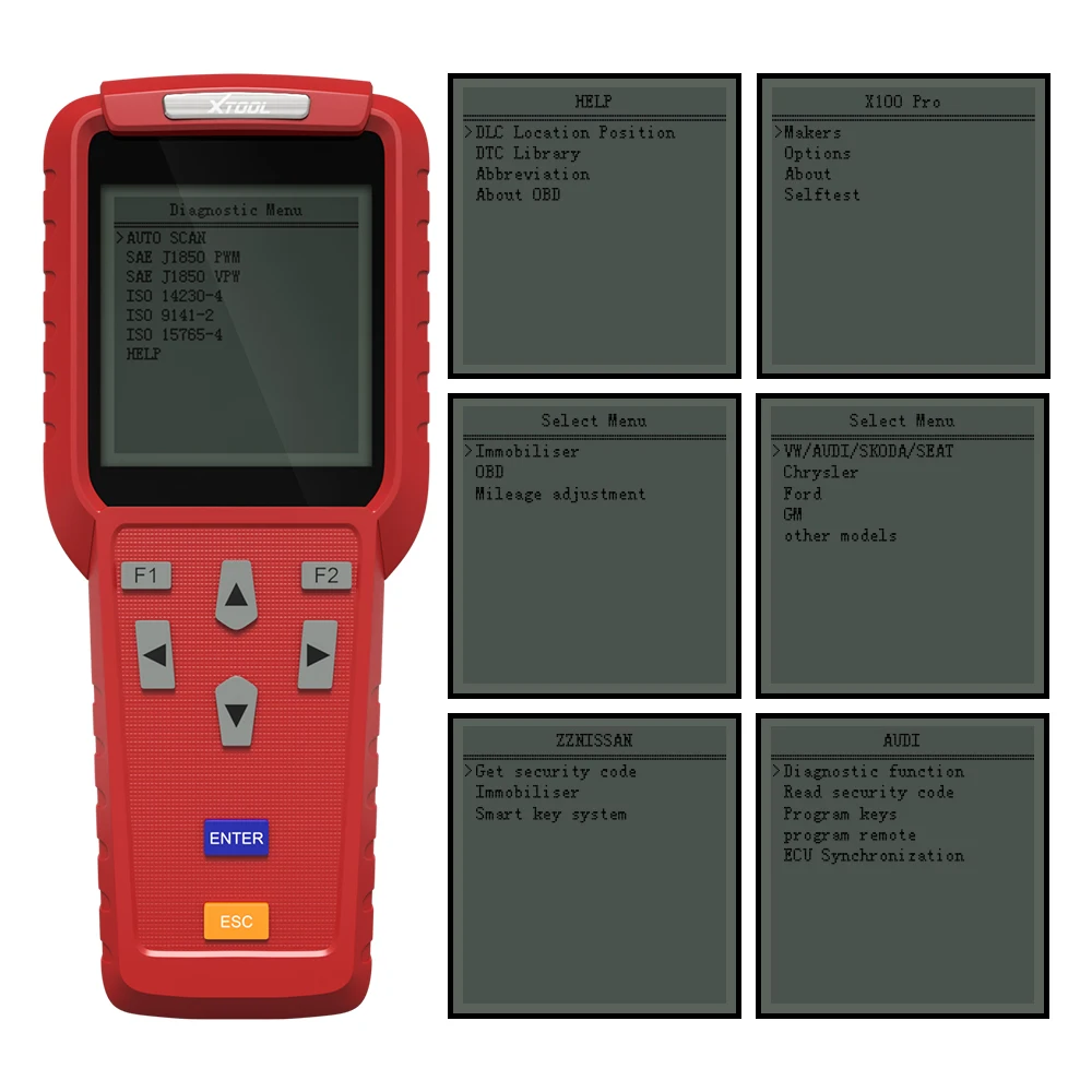 XTOOL X100 Pro с адаптером EEPROM автоматический ключ программист Регулировка пробега/одометр бесплатное обновление онлайн