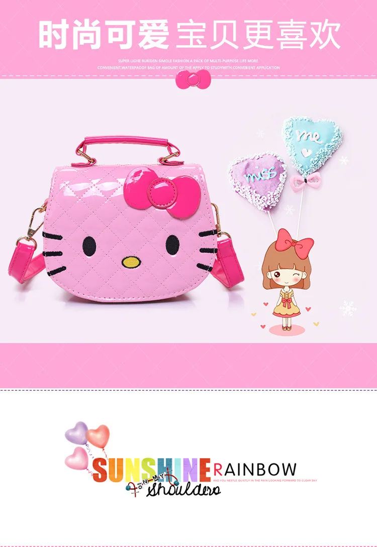 HELLO KITTY artoon, Детская сумка, сумка на плечо, сумка-мессенджер, KT cat, детская милая сумка принцессы, плюшевый рюкзак из искусственной кожи, подарок