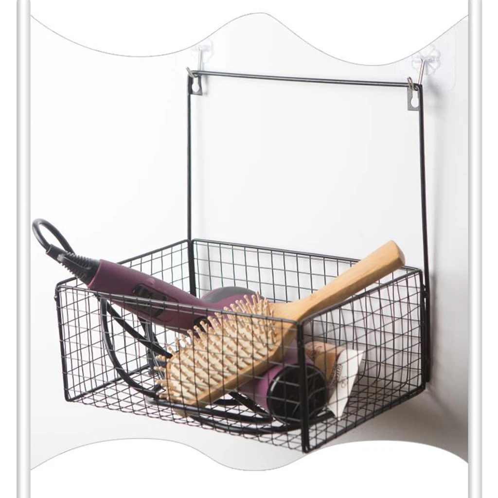 Iron Kitchen Hanging Basket Desktop Storage Basket Bathroom Cosmetic Shampoo Storage Box Sundries Wall Organizer Rack