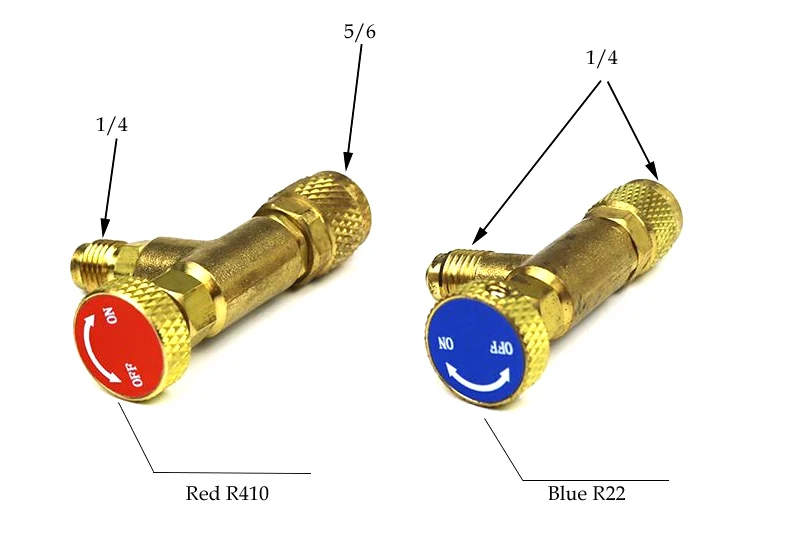 Холодильный зарядный адаптер HS-1221 R22/R410 для 1/" SAE Male to 1/4" SAE Famale предохранительный переходник для кондиционирования воздуха