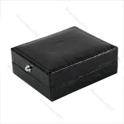 1 шт. черный искусственная кожа запонки коробка Подарочная чехол для хранения дисплей запонки коробочка для запонок Новый