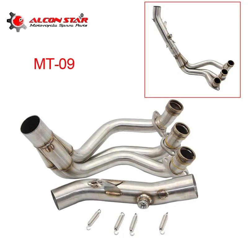

Alconstar- MT-09 FZ-09 Motorcycle Exhaust Contact Link Middle Pipe slip-on Full System for Yamaha MT09 FZ09 With Sensor Racing