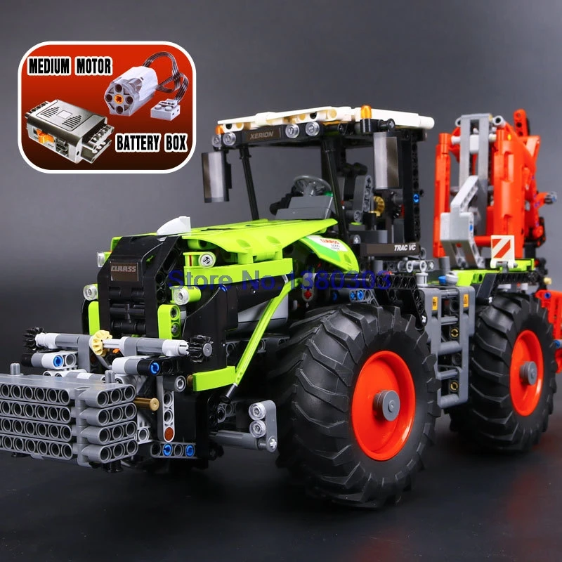 Lepin 20009 Technic Claas Xerion 5000 Trac Vc Model Building Blocks Electric Motor Power 