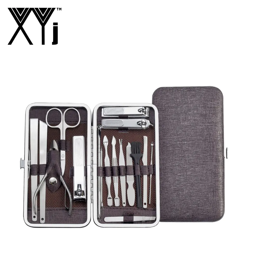 

XYj Manicure Tools Pedicure Set Nail Clippers 17 pcs Stainless Steel Nail Kit Professional Grooming Kit with Leather Travel Case