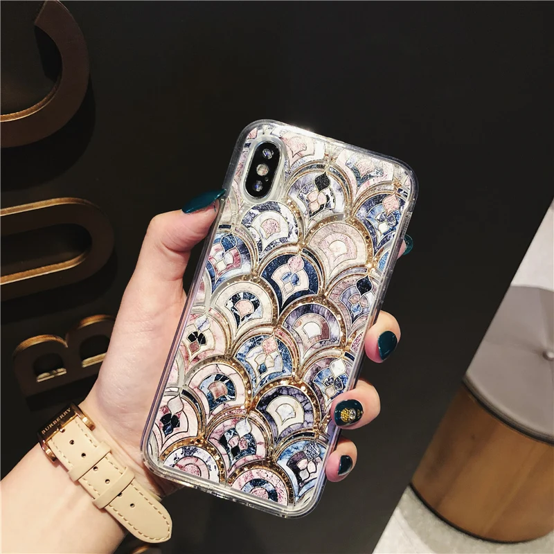 

luxurious Abstract totem quicksand Case for iphone X XS Max XS XR Dynamic liquid Bling glitter Case For iphone 6 6s 7 8 plus 5.8