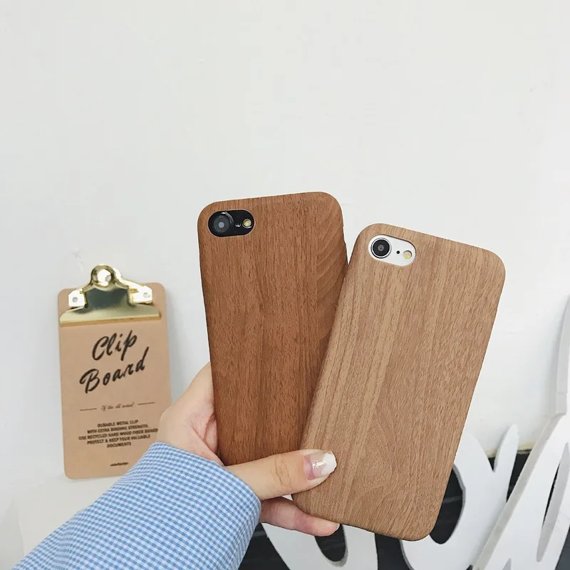 Ультра тонкий имитация дерева чехол для iPhone X 6 XS 5S S 7 8 XR MAX зерна мягкая кожа
