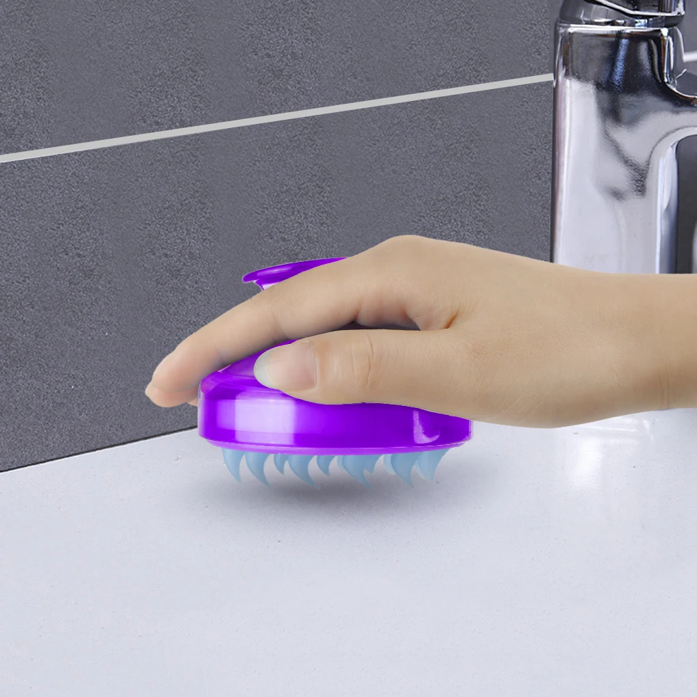 03 purple 1 шт Spa щетка для волос для похудения Массажная щетка силикон головы Массажная щетка для тела гребень мытье волос гребень щетка для ванны душа - Цвет: 03 purple